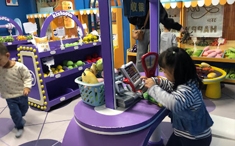 Role Play Area in Shopping Mall Playground for Imaginative Learning
