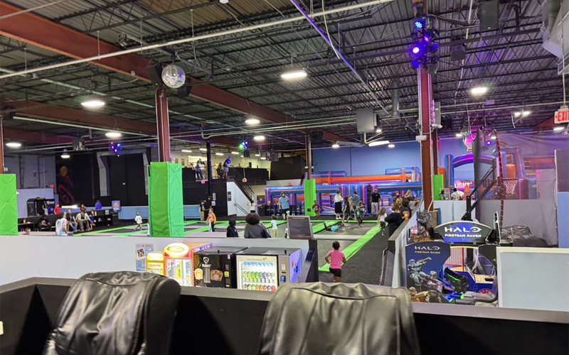 Free Trampoline Area at a Trampoline Fun Park in Canada