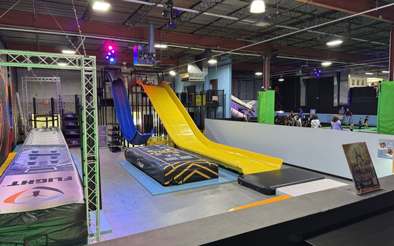 Magic Slide at a Trampoline Park Indoor in Canada
