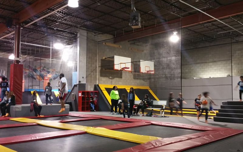 Trampoline Dodge Ball at a Fun Trampoline Park in Canada