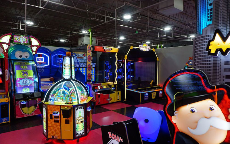 Arcade Game Area at a Trampoline Jump Park
