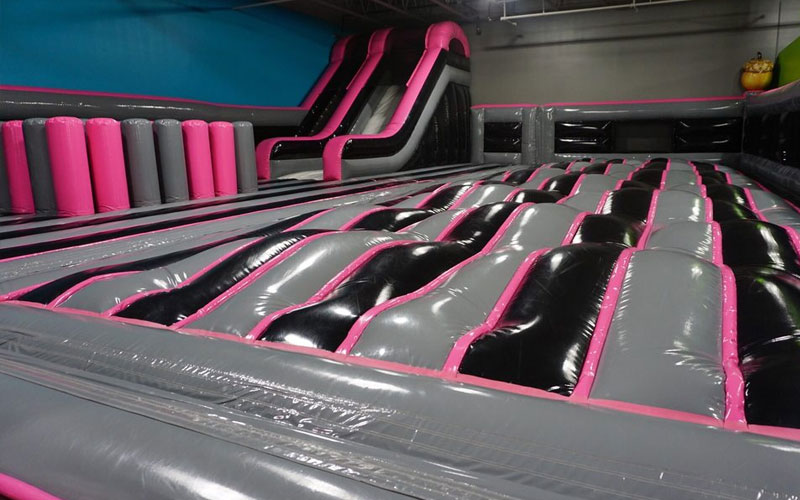 Inflatable Area at a Trampoline Park for Kids