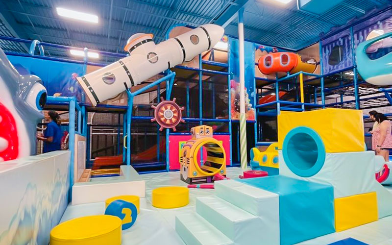 Safe toddler play area in a shopping mall indoor playground for kids
