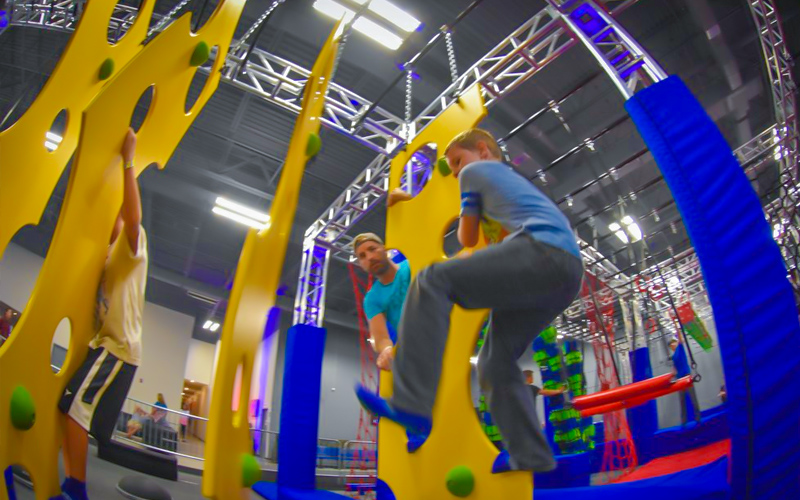 Ninja warrior obstacle game challenges agility and stamina.