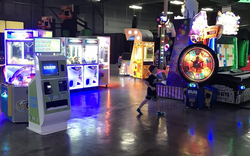 Arcade game area adds variety to the adventure park experience.