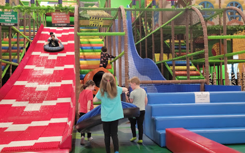 Donut slide area bringing thrilling rides in a safe setup
