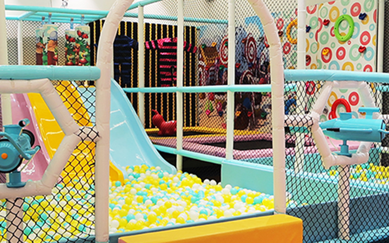 Maze play area encouraging exploration and fun
