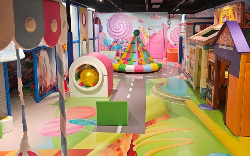 Soft play area for toddlers inside the indoor playground