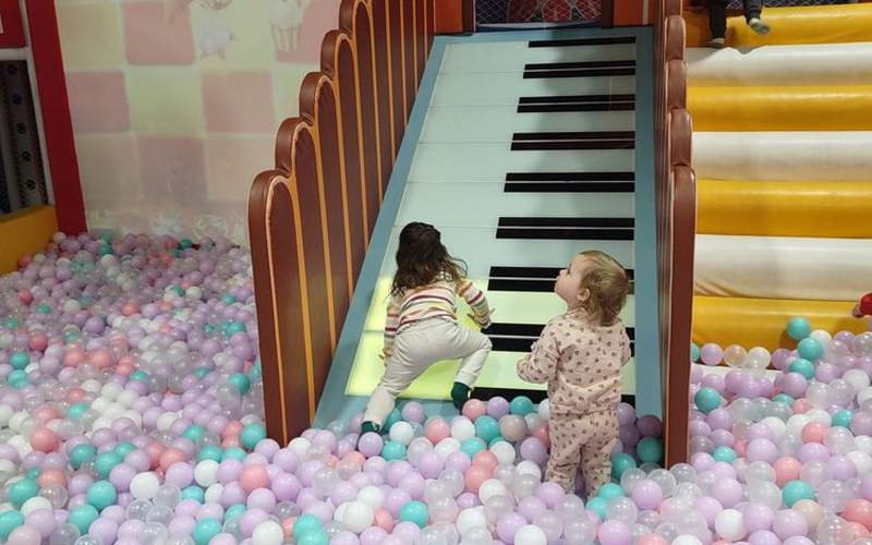 Ball pool with slide bringing fun to the indoors play area
