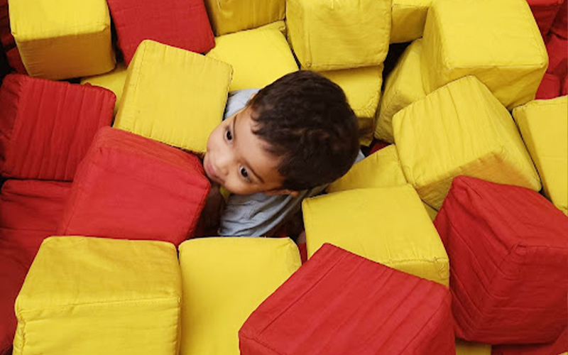 Foam pit installed inside the indoor soft play area