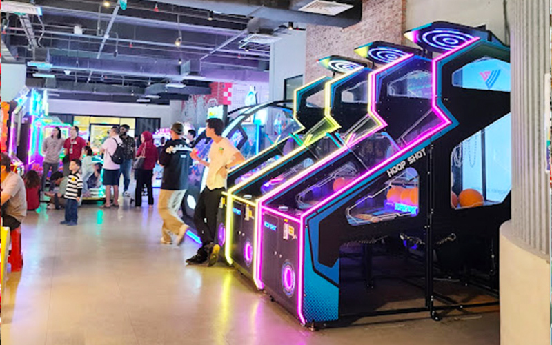 Arcade game area designed for older children