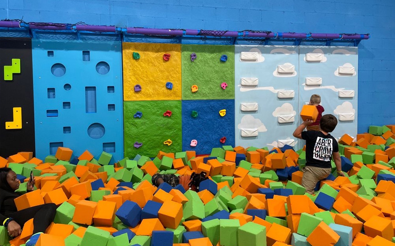 Indoor climbing area helping kids develop confidence