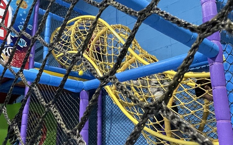 Kids’ obstacle game zone promoting teamwork and activity