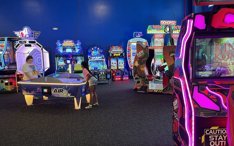 Arcade game area adding variety to indoor playground supplies