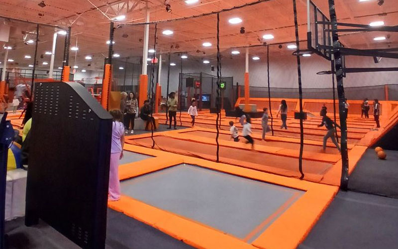 Free trampoline area for open play and group fun