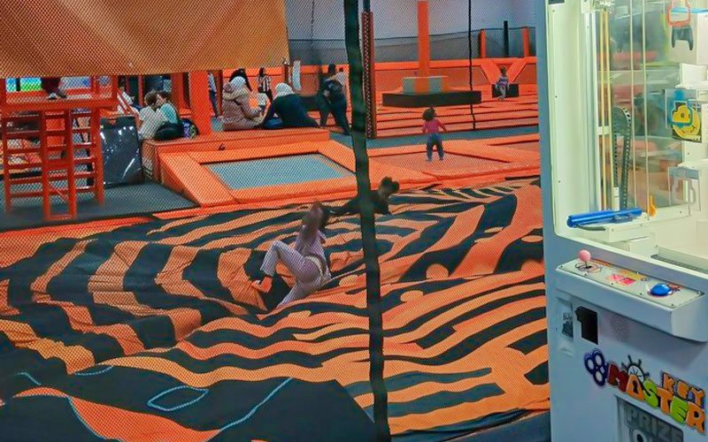 Trampoline air bag zone ensuring safe and adventurous jumps
