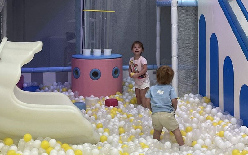 Kids ball pool area bringing laughter and group play