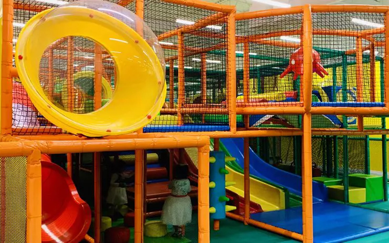 Maze play area encouraging kids to explore in Huston