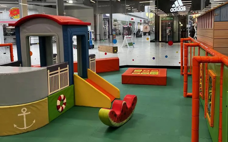 Soft play area providing a safe and cozy space for toddlers