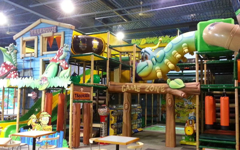Kids enjoying the maze play area in Minnesota playground