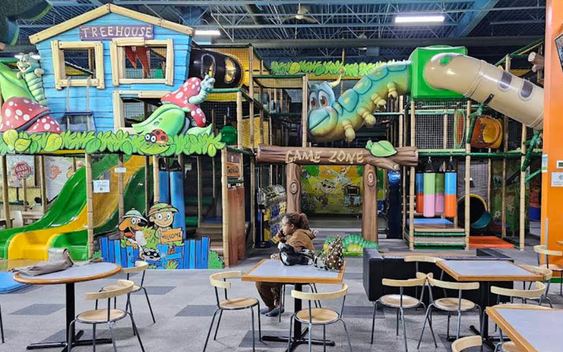 Rest area for parents to relax while kids play