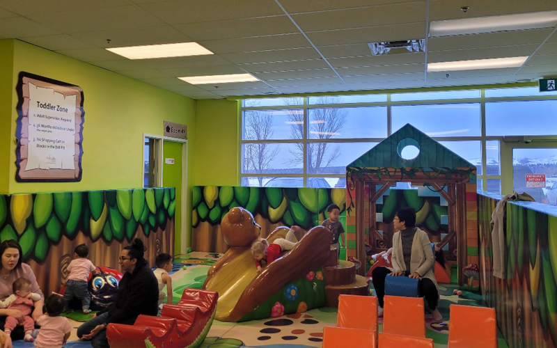 Toddler play area ensures safety and fun for little ones