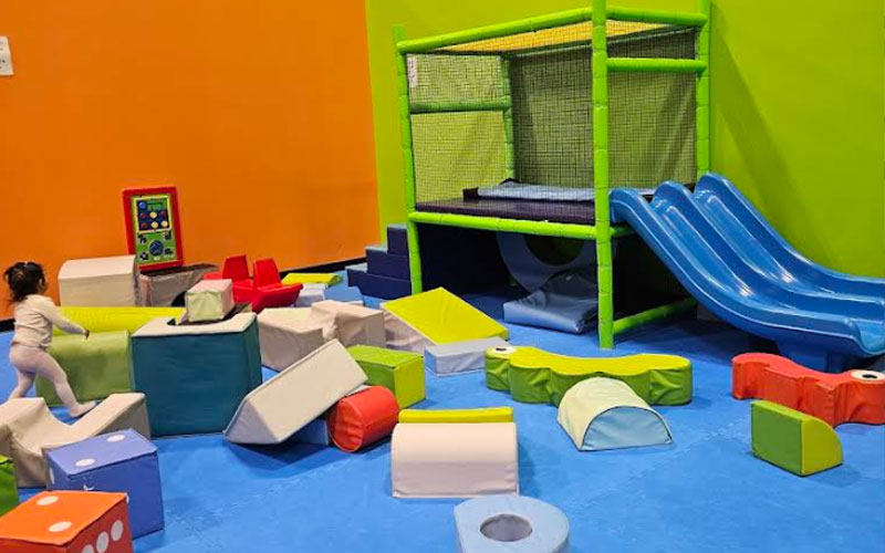 Toddler play area offers a safe and cozy environment