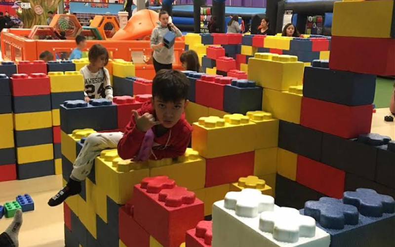 Building block area encouraging creativity and hands-on play