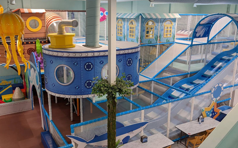 Kids slide area offering exciting indoor activities for kids