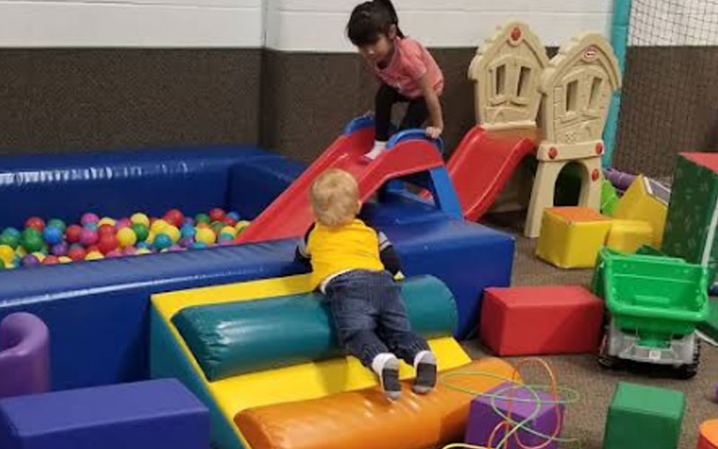 Toddler play area designed as a safe playgym for toddlers