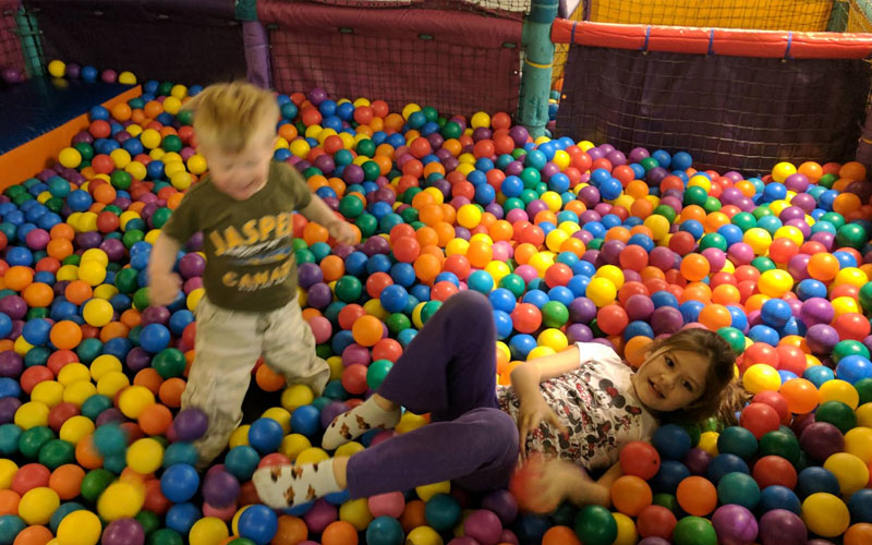 Kids ball pool providing fun in a soft play place