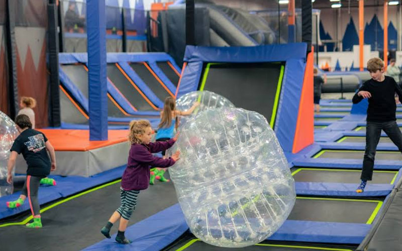 Kids enjoying the free trampoline area in Virginia