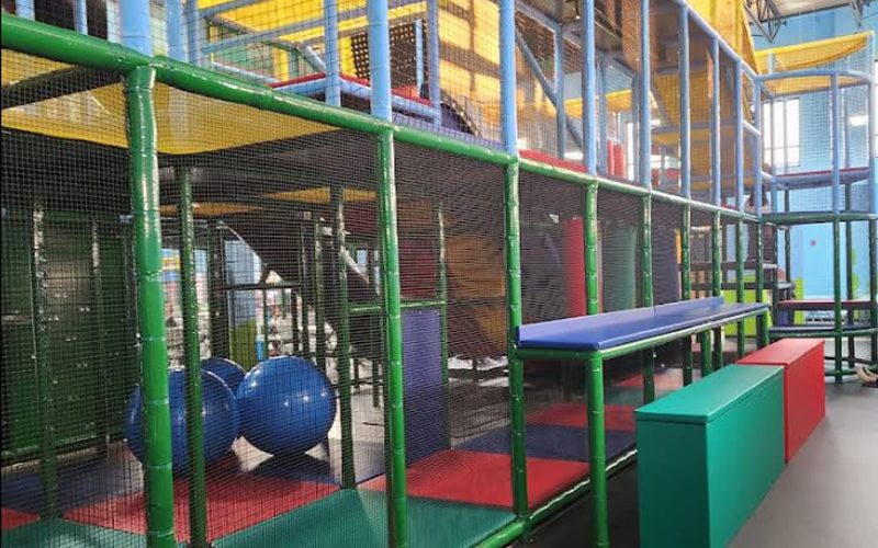 Maze play area creating curiosity and exploration for children