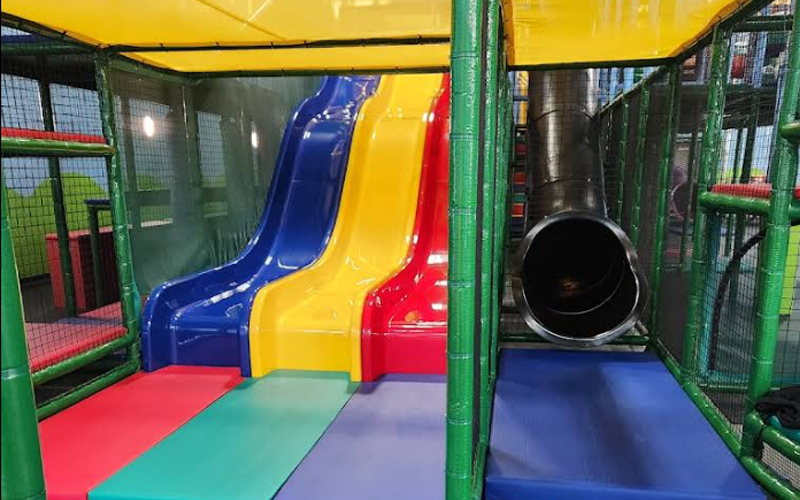 Kids slide area delivering safe thrills for younger visitors