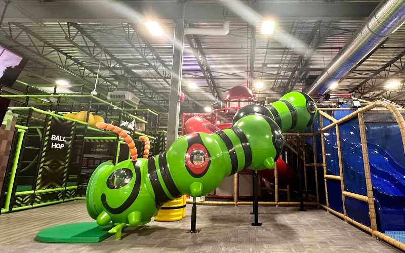 Colorful kids slide area bringing joy to young visitors
