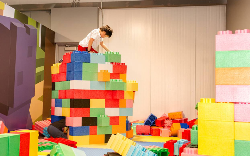 Building block area designed to foster creativity and learning