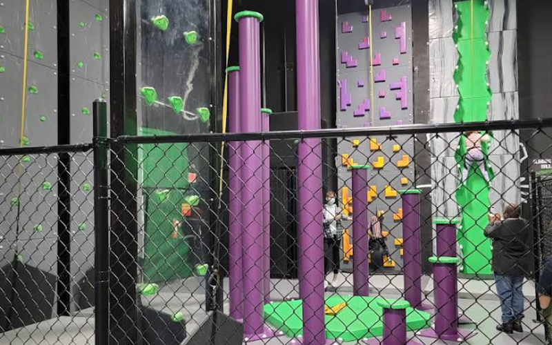 Climbing game area introducing a different physical challenge