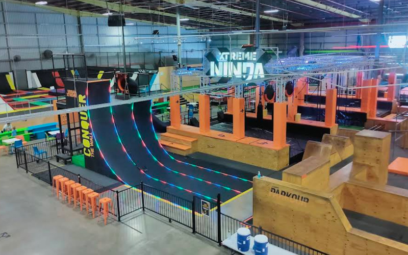 Magic slide area adding color and excitement to the park