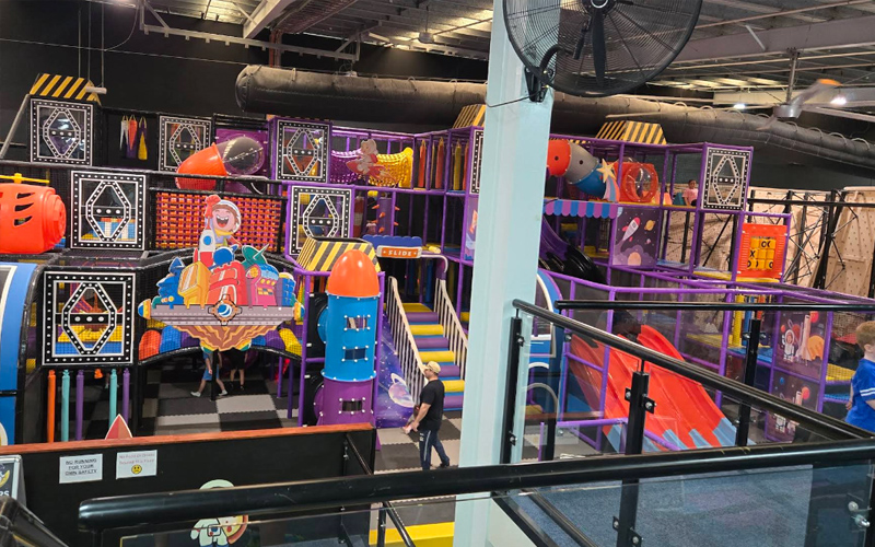 Kids maze play area providing adventure for younger visitors