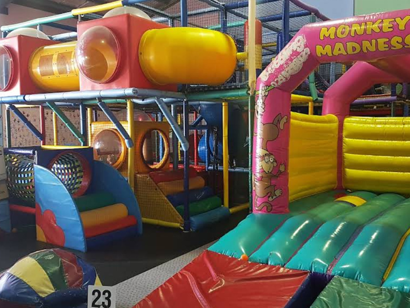 Inflatable castle as the highlight of the hotel playground