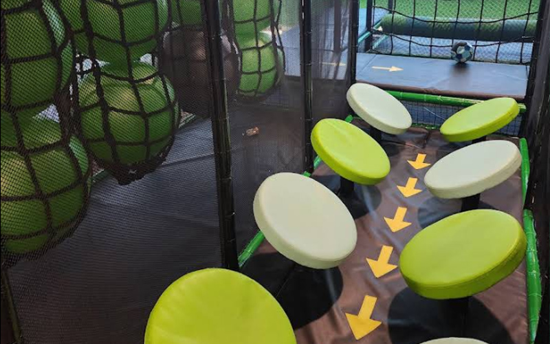 Obstacle game section encouraging active play