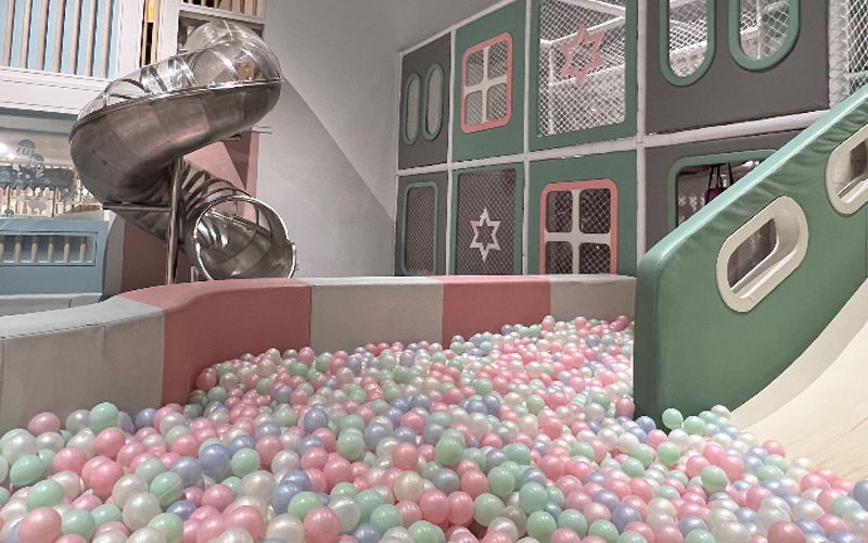 Maze play area designed with a fairytale-inspired theme