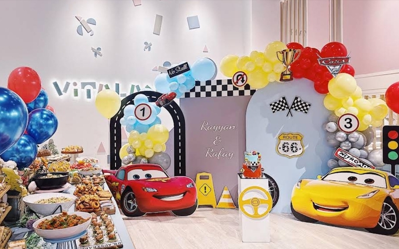 Cozy party area perfect for birthday celebrations