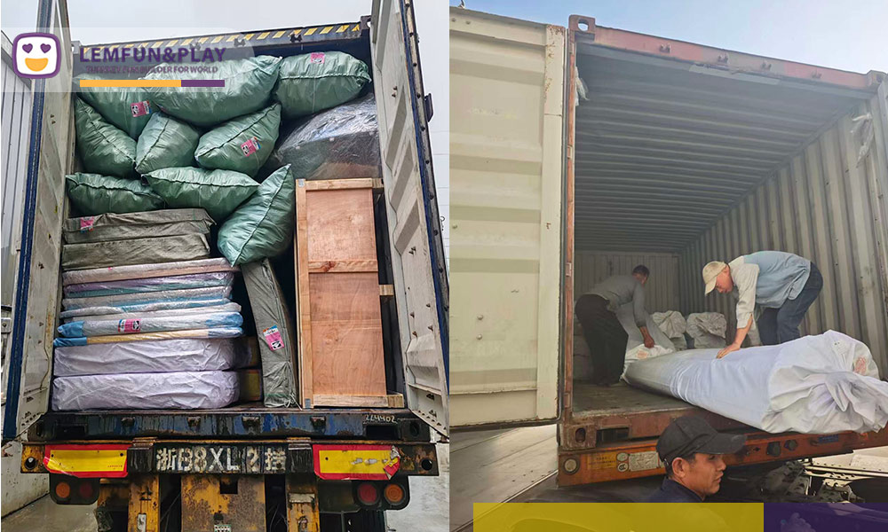 Premium kids indoor playground in china manufacturing facility loading equipment for global export.