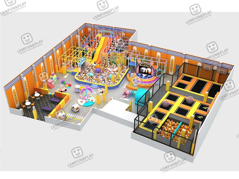 540sqm Macaroon Themed Medium Commercial Indoor Playground Equipment