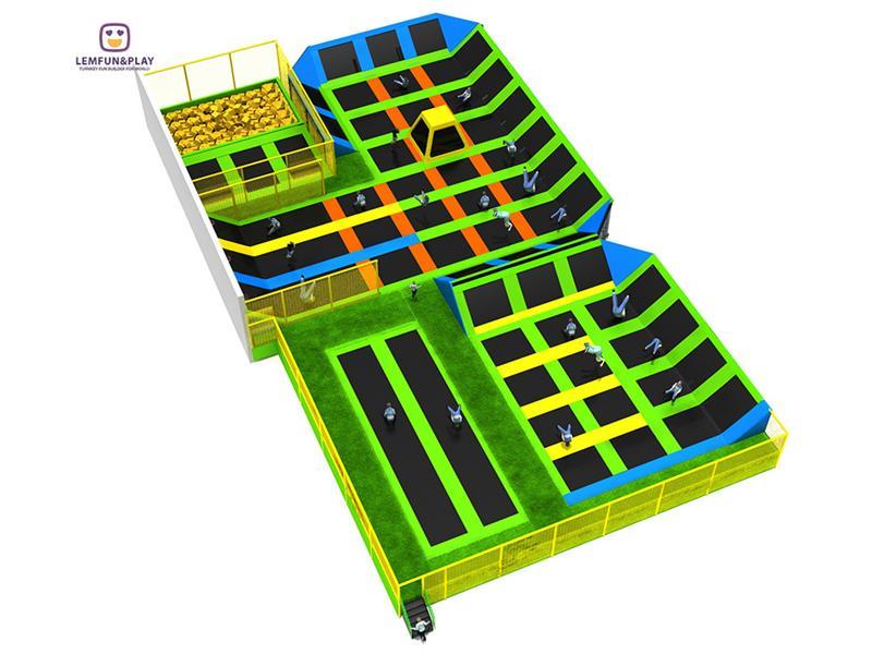 Large Trampoline Park With Professional Bouncing Mat For Party 