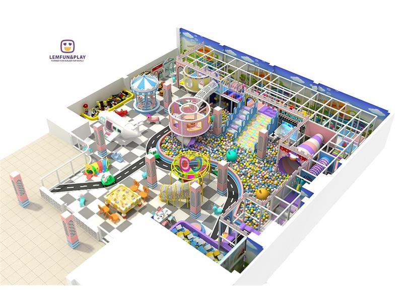 Creative Macaroon Themed Kids Indoor Playground With Innovative Maze Set For Sale