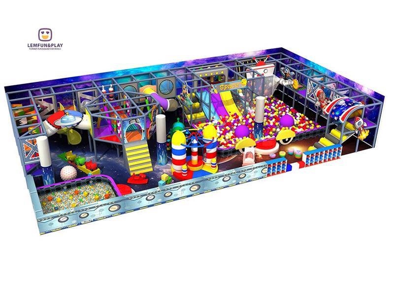 Cute Space Themed Indoor Playground Equipment With Nice Maze Play Game for Kids