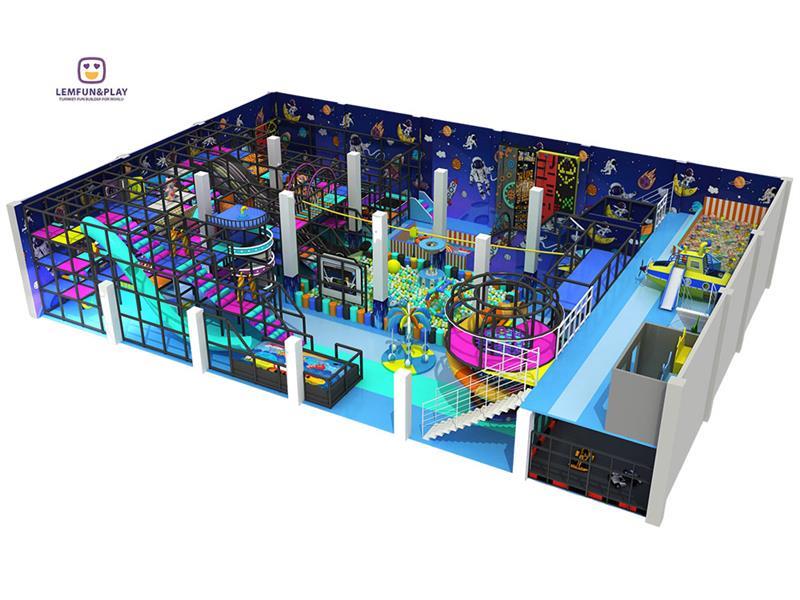 Favorable Space Themed Indoor Playground with Intereating Devil Slide for Kids