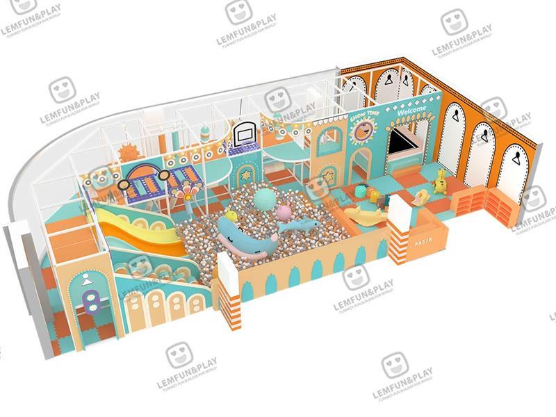 75sqm Candy Themed Galvanized Steel Indoor Play Equipment
